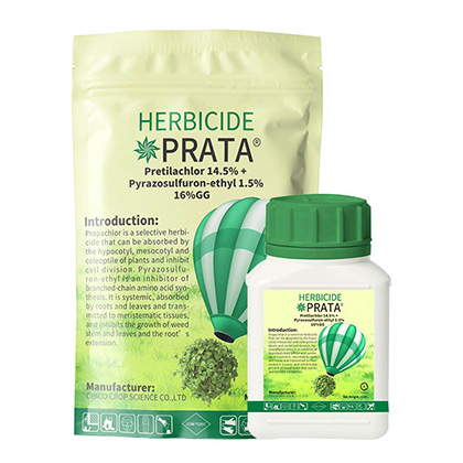 PRATA®Prétilachlore 14.5% + Pyrazosulfuron-éthyl 1.5% 16% GG Herbicide